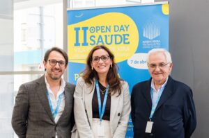Marco de Sousa Nunes, Cristina Oliveira e Armando Jorge de Carvalho no II Open Day Saúde VFX 2026